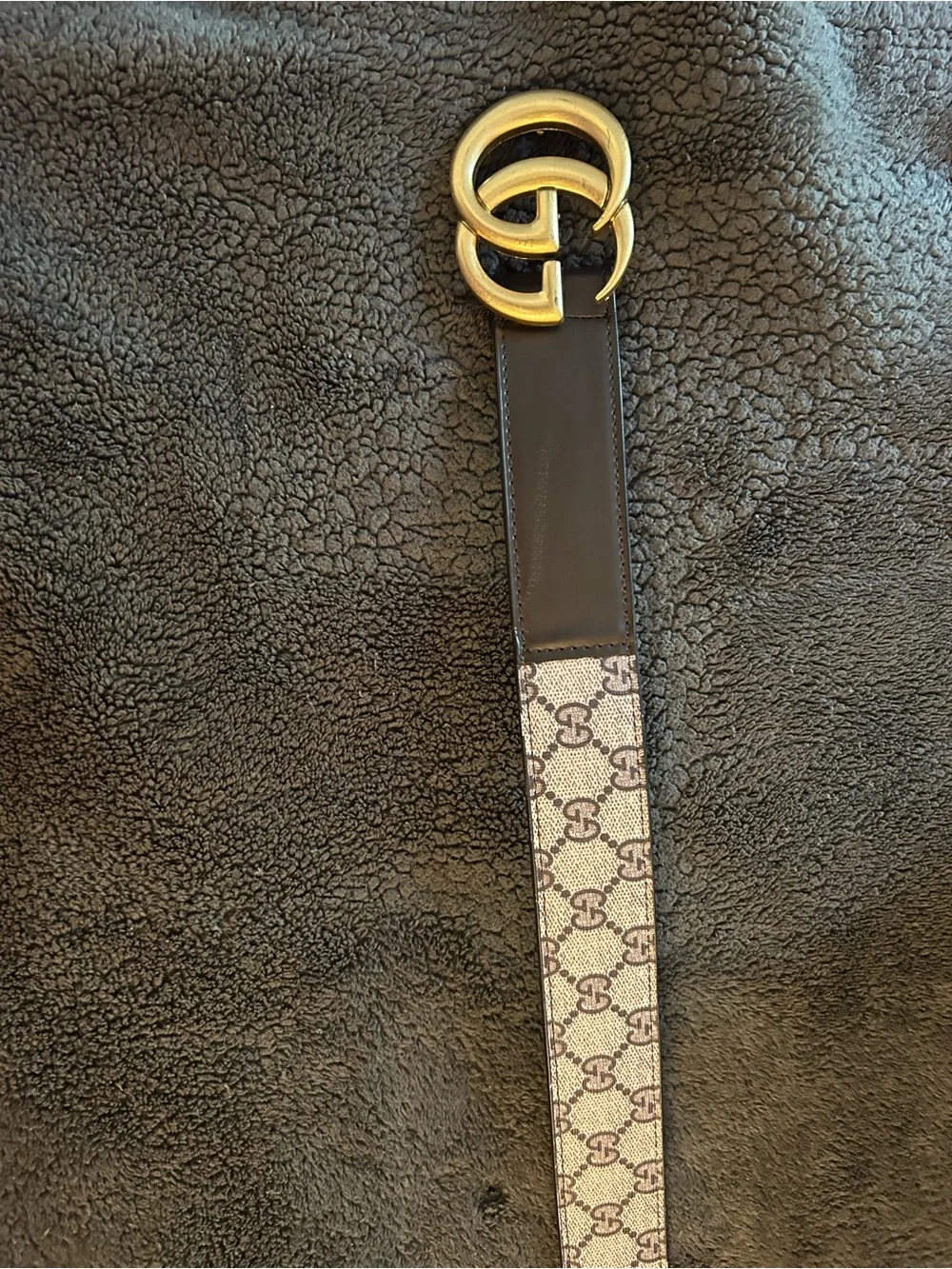Gucci Black Leather Belt with Gold Double G Logo
